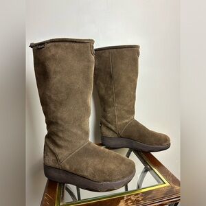 VTG Y2K Skechers Tone Ups Sherpa Suede Leather Platform Chunky Skimal Grunge US9